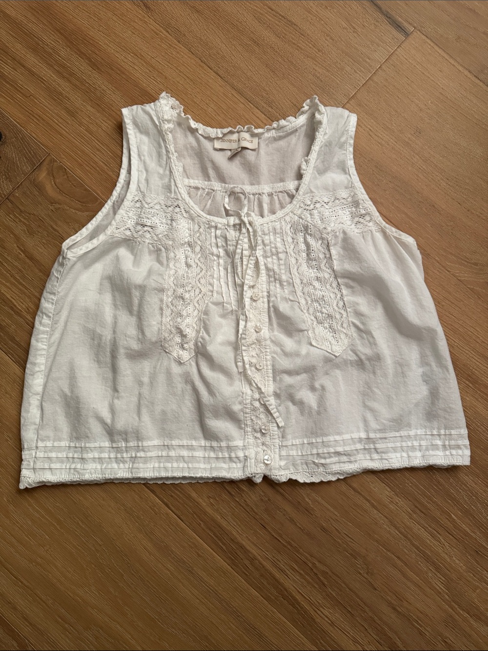 Jennifer & Grace White Lace Tank Top